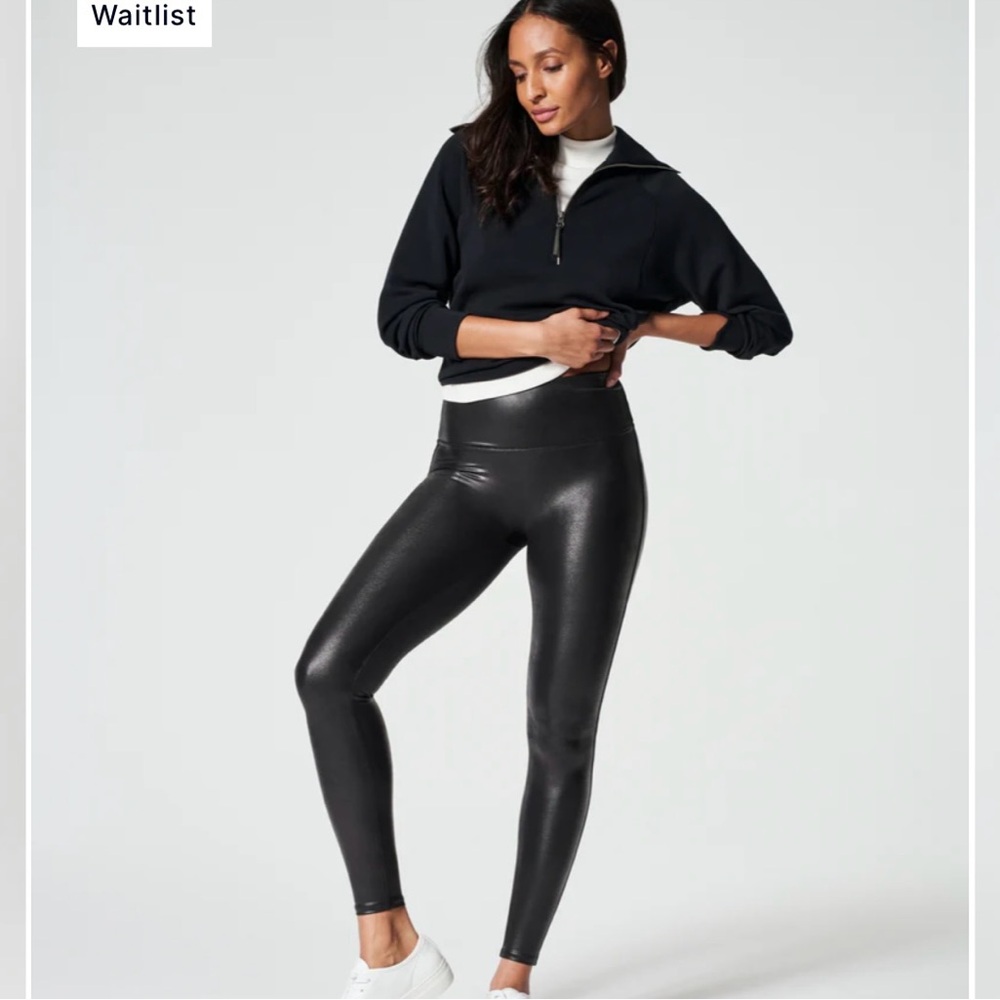 SPANX Black Shiny Leggings